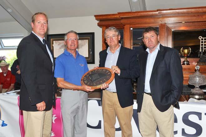 Cameron Good, John Godkin with the Portcullis Trophy, Donal Roche, Covestone Asset Magagement, Mike Walsh Regatta Director KYC © John Allen